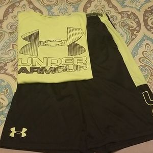UA Bright Yellow/Black Short Set